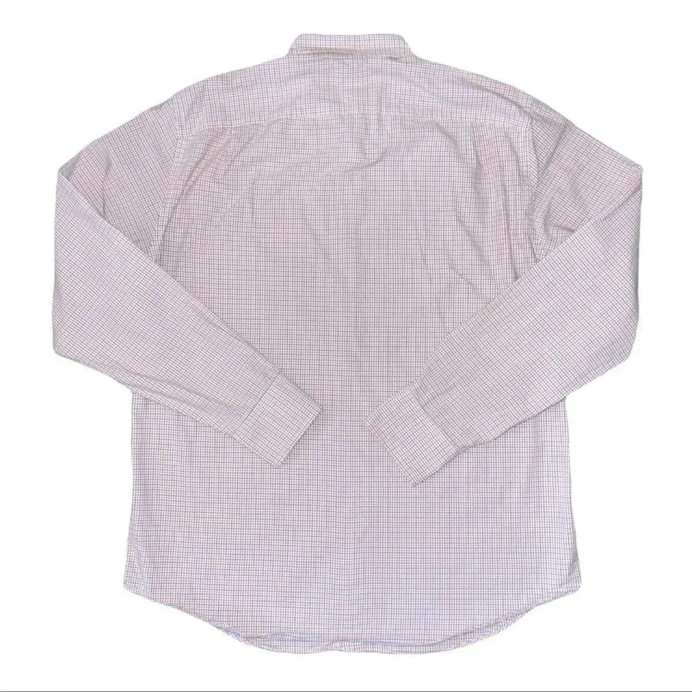 J. Crew Shirt Mens Large L Orange Gingham‎ Checked Long Sleeve Button Down Shirt